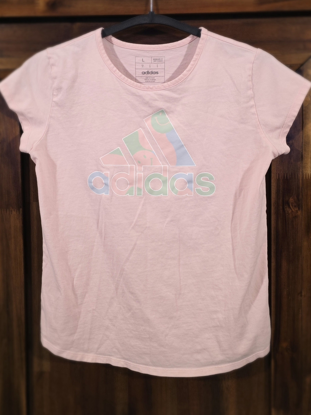 adidas Pastel Pink Logo Short Sleeve Tee